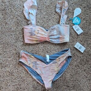 Wet Oakley Reflection Colorful Patterned Bikini Set NWT